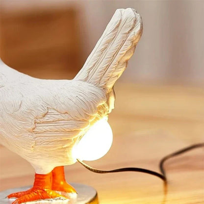 Grappige Hühner-Tischlampe – Lustige Lampe im Tierdesign für Dein Zuhause