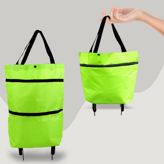 2-in-1 Faltbare Einkaufstasche Mit Rollen