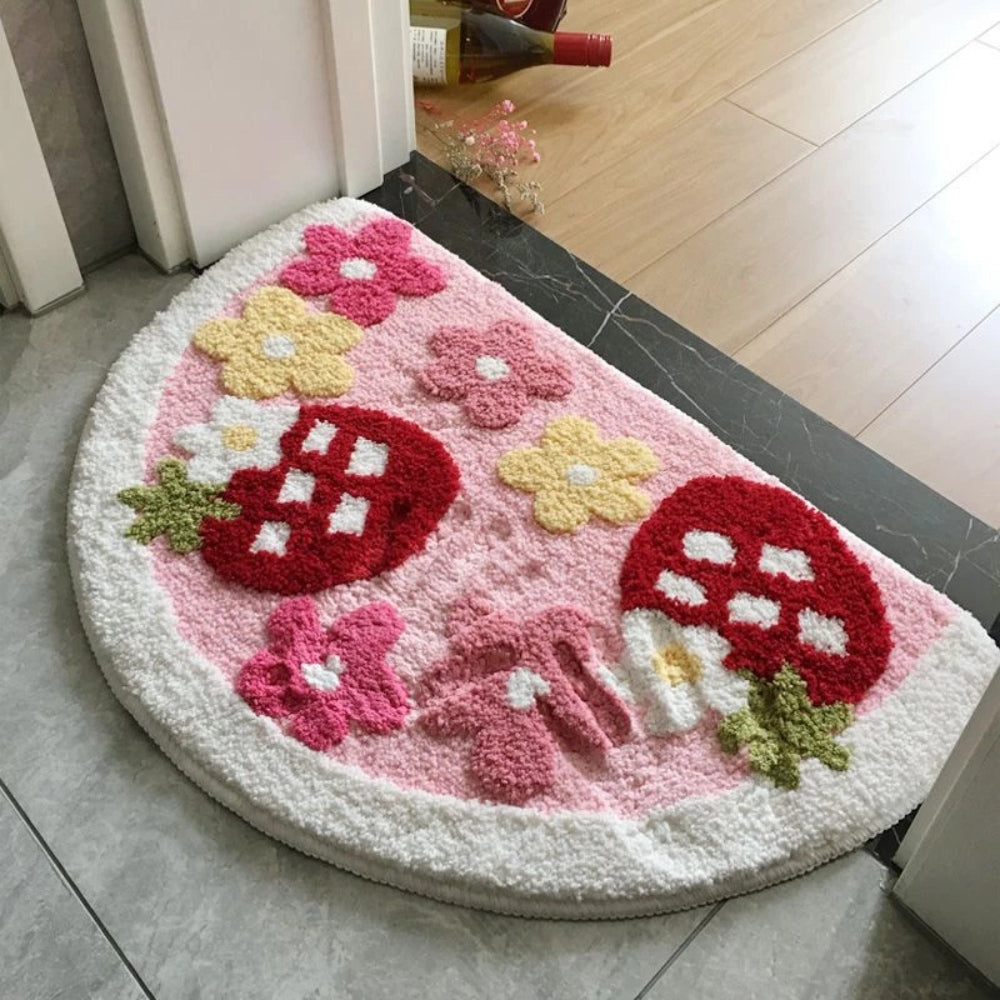 Fluffy Halbkreis Rutschfester Badteppich