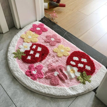 Fluffy Halbkreis Rutschfester Badteppich