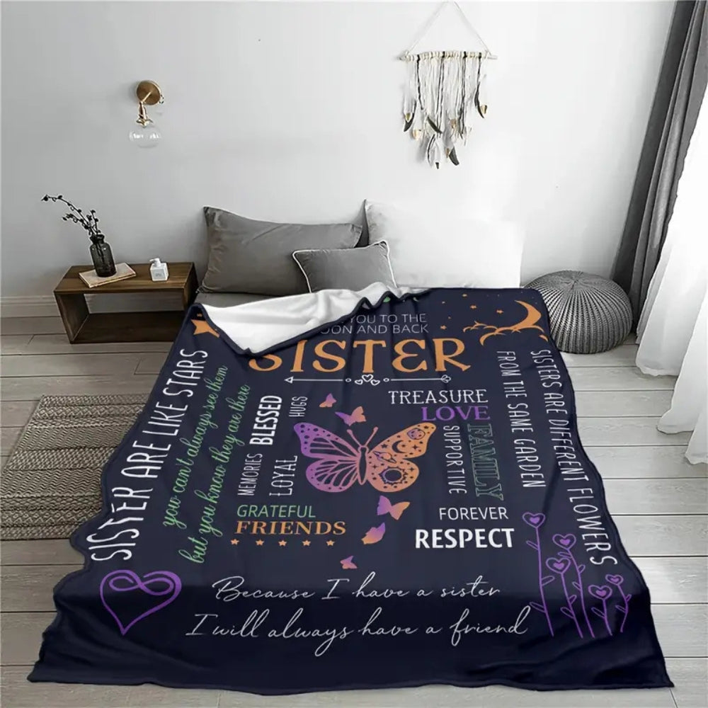 Love You Sister Geschenk Warme Decke