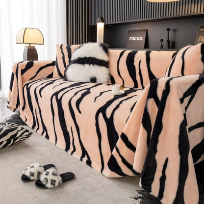 Wild Stripes Zebra Fleece Sofa Bezug
