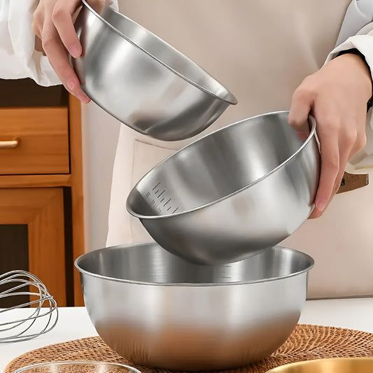 3-teiliges Edelstahl-Mischschüssel-Set