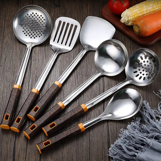 Holzmaserung Edelstahl Besteck | 6-teiliges Set