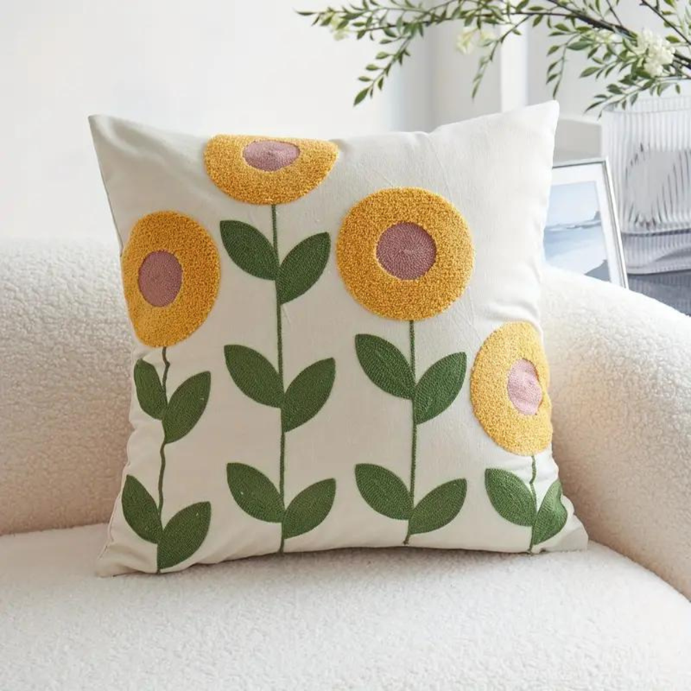 Garduru Kissenbezug mit Botanischem Blumenmuster