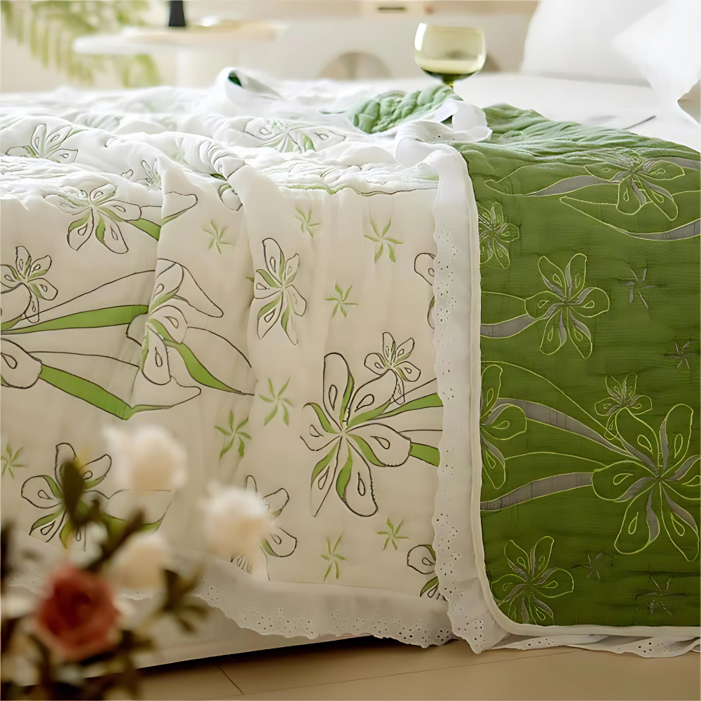 Bambusfaser Frischer Stil Blumen Decke