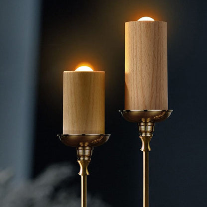 Royelux Lily Holzkerzenlicht - Warme Atmosphäre Buchenholz flackernde LED Lampe