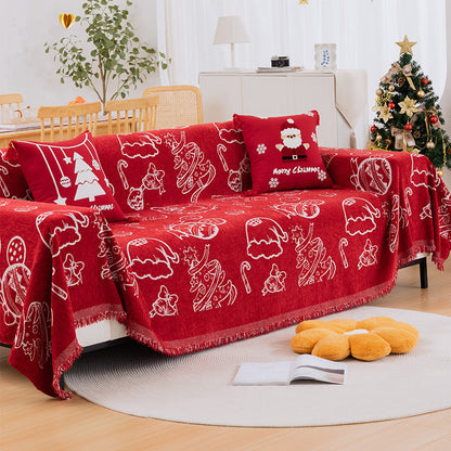 Rot Weiß Kiefer Baum Weihnachten Sofa/Couch Wurfdecke