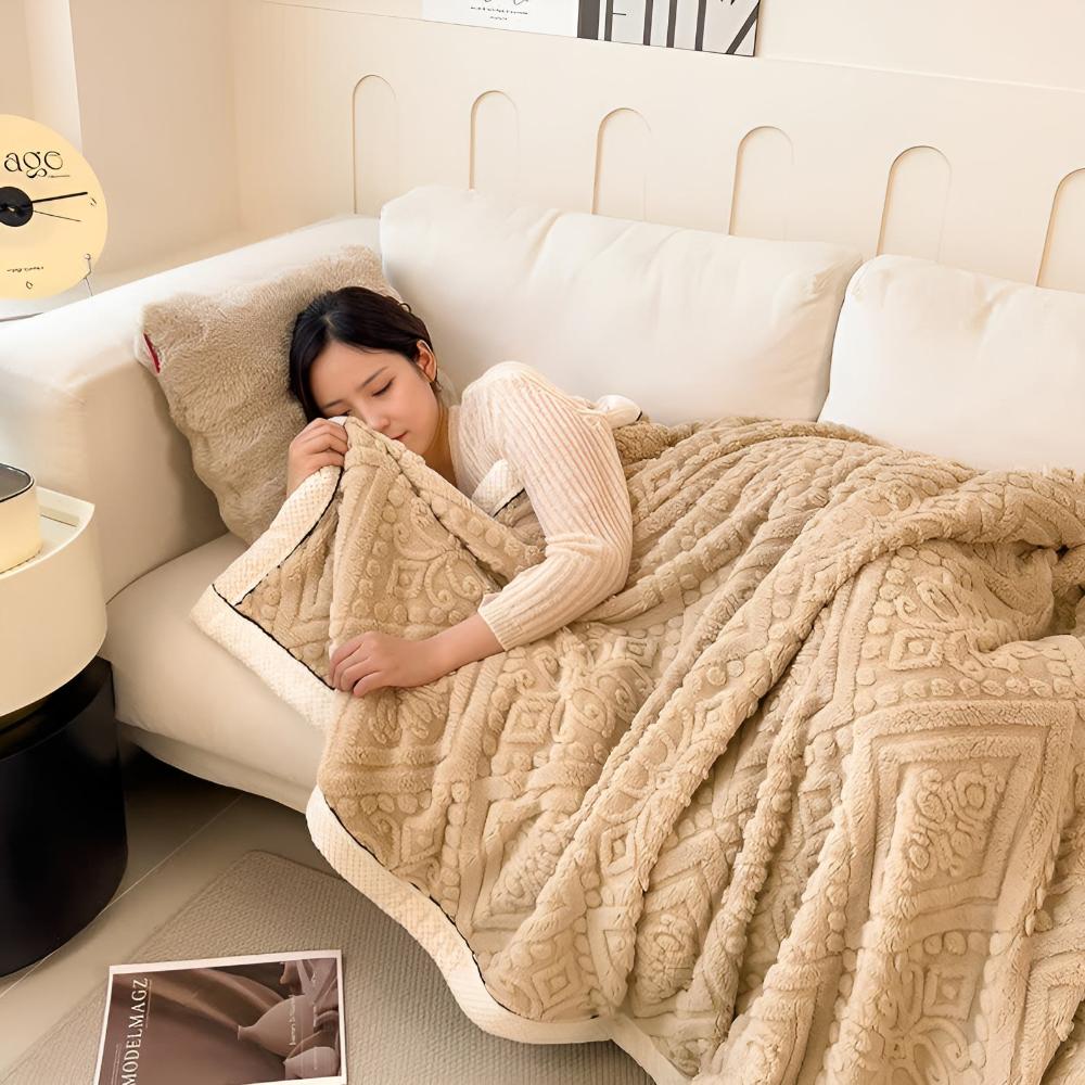 Samt Mandala Sherpa Decke