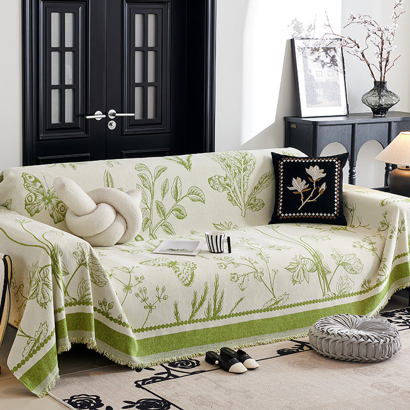 Romantische botanische Chenille Sofa-/Couchbezug