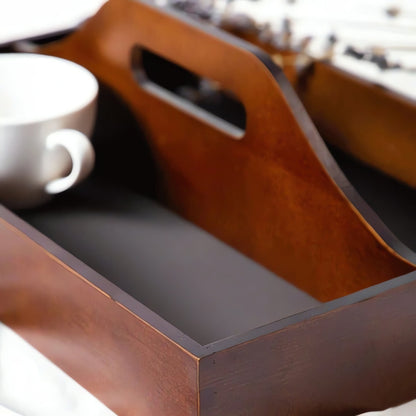 Zeitloser Vintage Holz-Organizer-Tablett