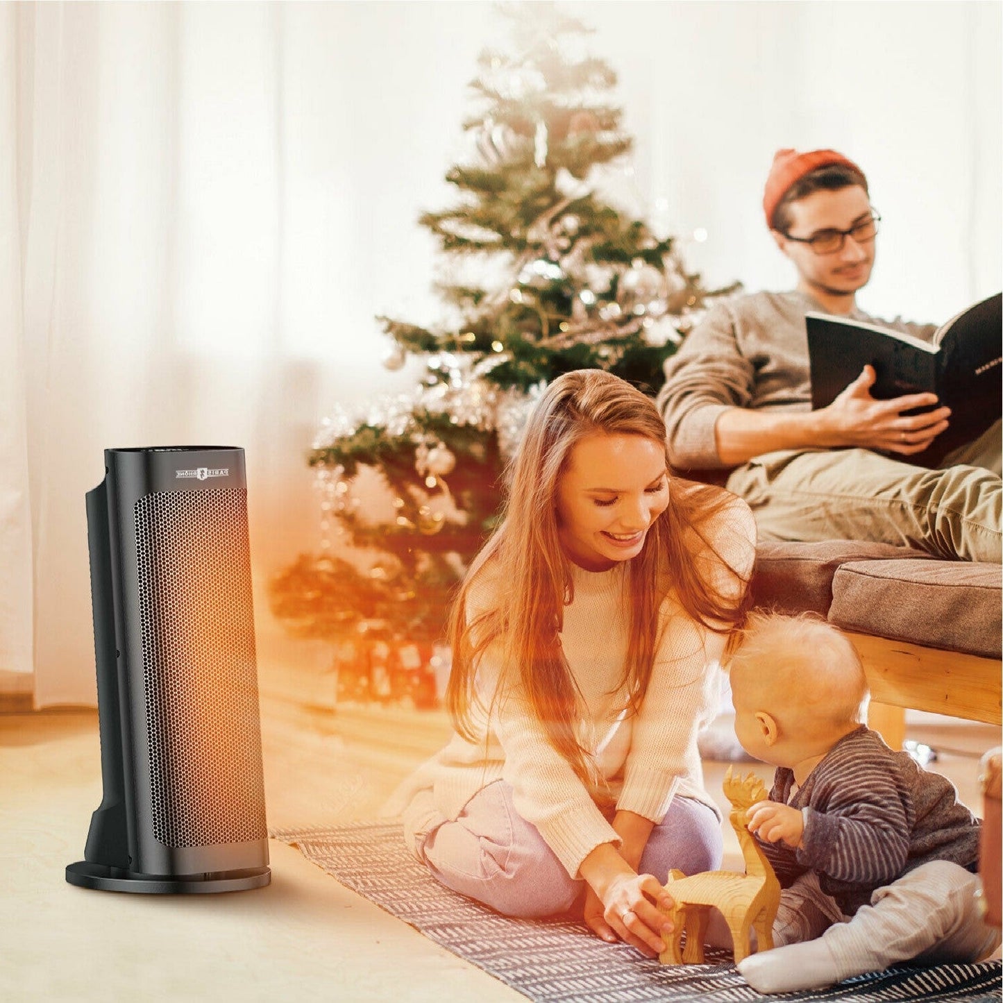 LuxRoyale Heizlüfter Innen tragbarer Bürolüfter einstellbares Thermostat 1500W