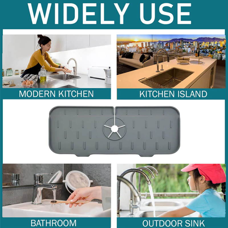 Luxora Silikon Wasserhahn Griff Tropfenfänger Tray - Flexibles Mat