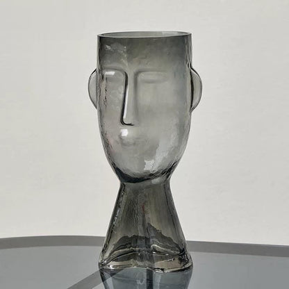 Garduru Glas Vase mit Gesichtsmotiv | Handgefertigt | Kunstvolles Design | Dekoration für Zuhause