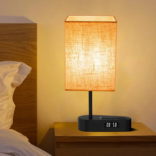 Garduru – Dimmbare LED-Nachttischlampe mit USB und Wecker für dein Schlafzimmer