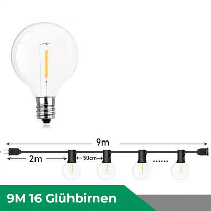 Garduru | Wasserdichte LED-Lichterkette aus bruchsicherem Kunststoff für Innen- und Außenbereiche