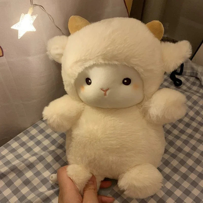 Royelux Schaf Plüsch Puppe Kissen - Weich & Kawaii 25cm Stofftier Spielzeug