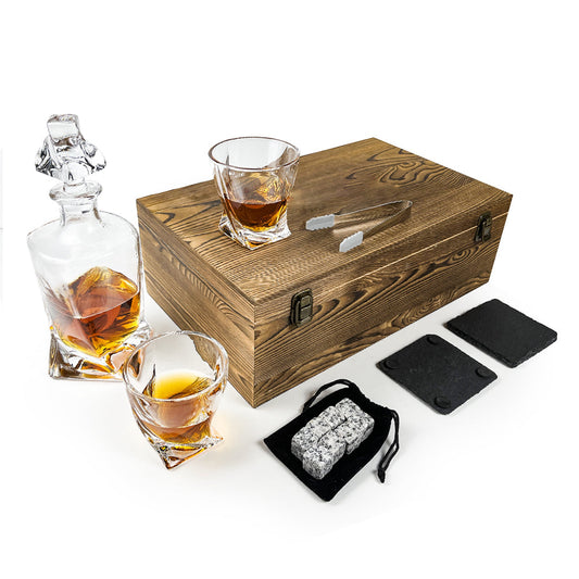 Elite Whiskey-Dekanter-Set – Luxus-Karaffe und Gläser mit Whiskey-Steinen