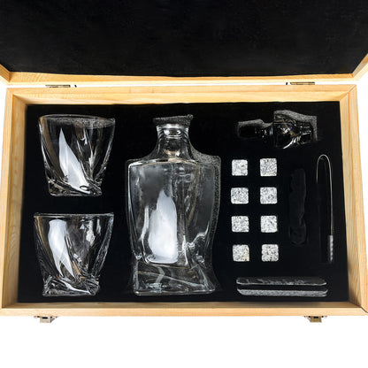 Elite Whiskey-Dekanter-Set – Luxus-Karaffe und Gläser mit Whiskey-Steinen