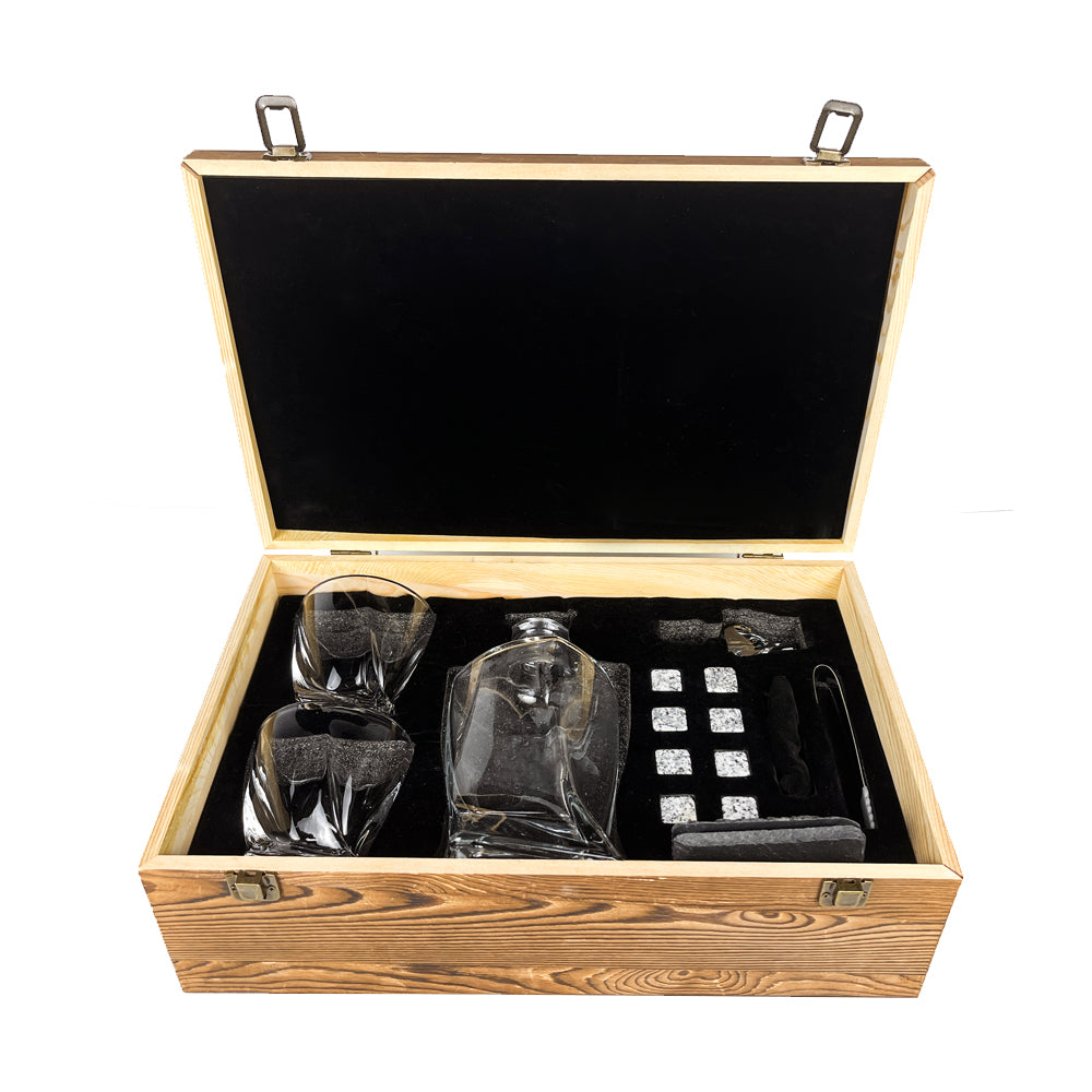 Elite Whiskey-Dekanter-Set – Luxus-Karaffe und Gläser mit Whiskey-Steinen