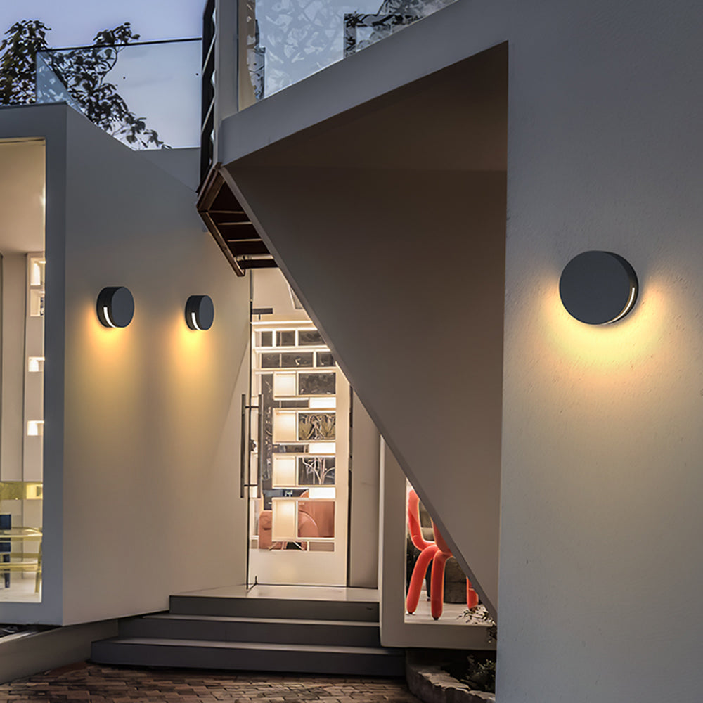 Garduru Runde Außenwandleuchte – IP65 wasserdicht Metall- und Glasdesign