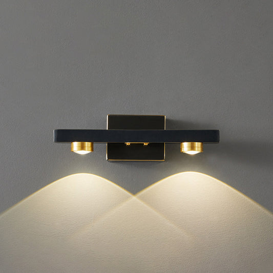 Freja - Moderne LED-Wandleuchte, Schwarz/Gold, Badezimmer, Metall