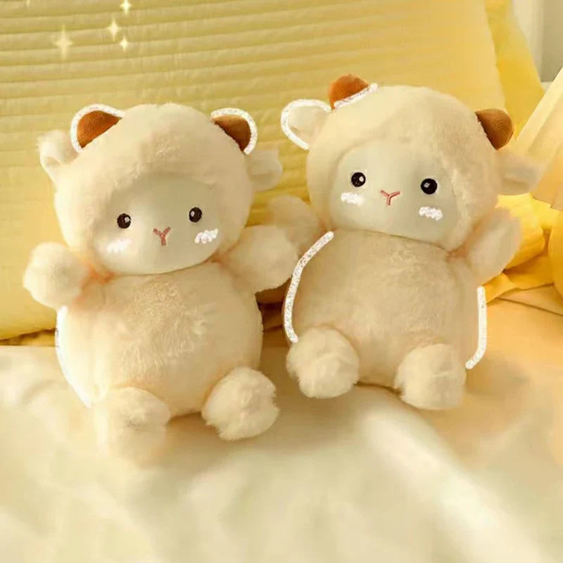 Royelux Schaf Plüsch Puppe Kissen - Weich & Kawaii 25cm Stofftier Spielzeug