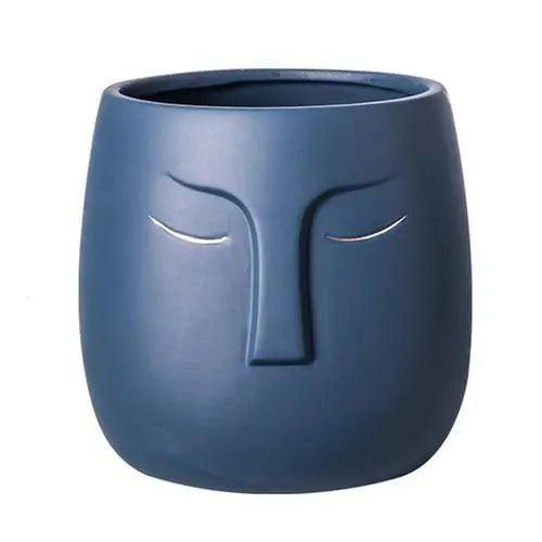 ZenVase – Luxus Keramische Schlafendes Gesicht Blumenpott mit Abstrakter Eleganz