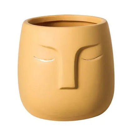 ZenVase – Luxus Keramische Schlafendes Gesicht Blumenpott mit Abstrakter Eleganz