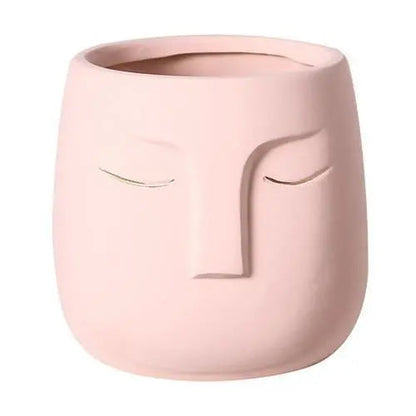 ZenVase – Luxus Keramische Schlafendes Gesicht Blumenpott mit Abstrakter Eleganz