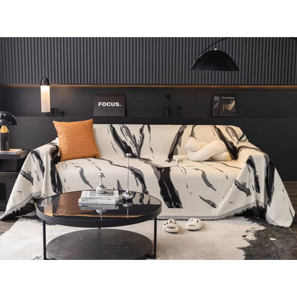 Abstract Pinselstrich Chenille Sofabezug