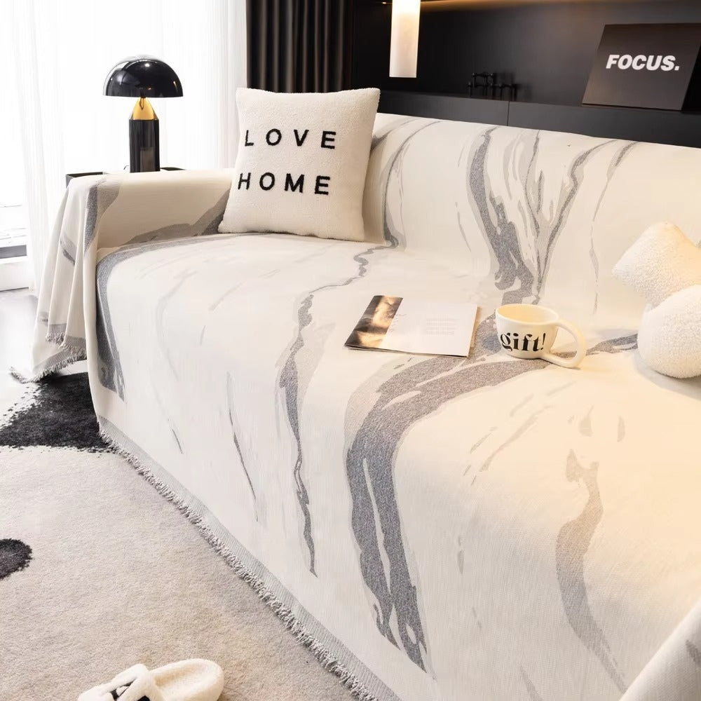 Abstract Pinselstrich Chenille Sofabezug