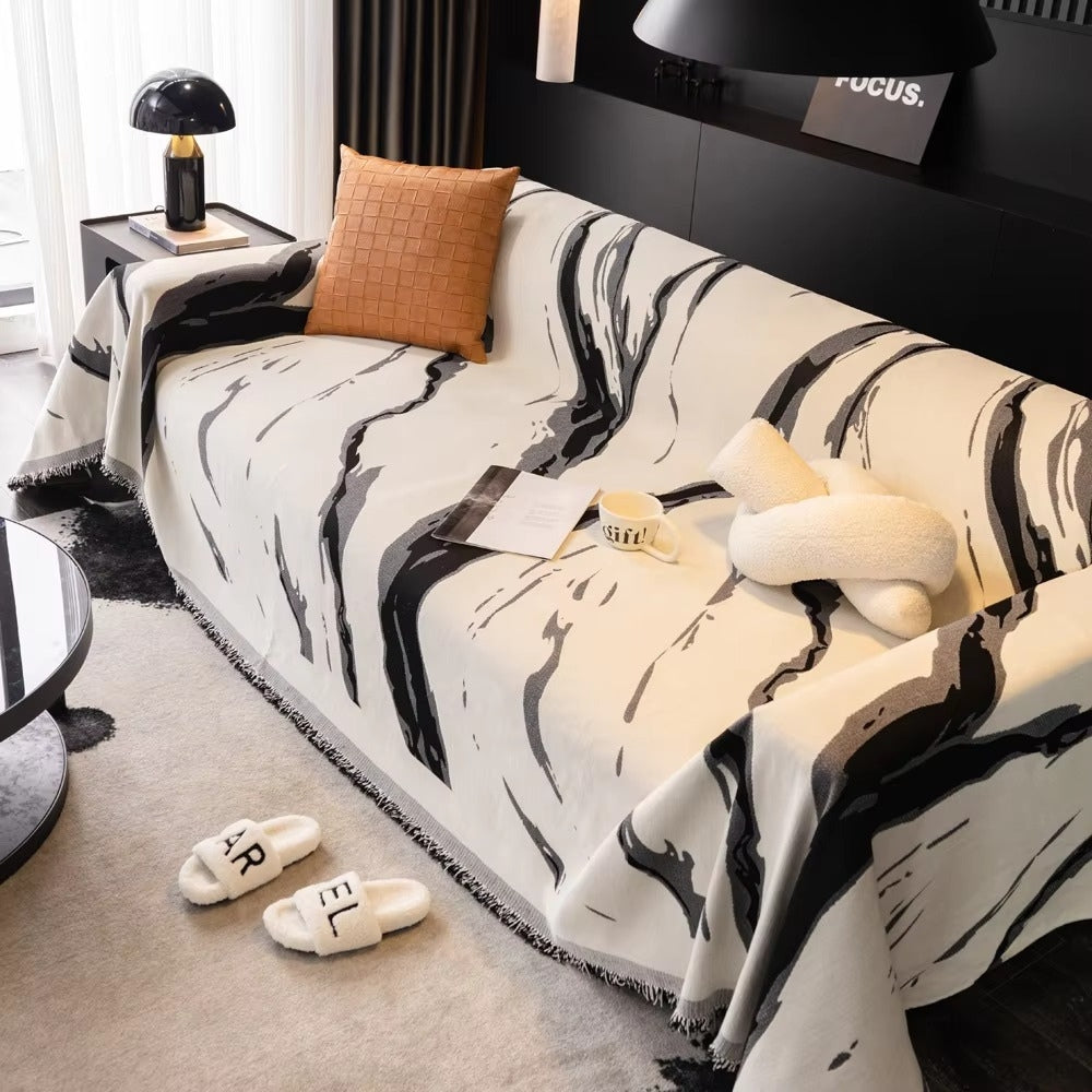 Abstract Pinselstrich Chenille Sofabezug