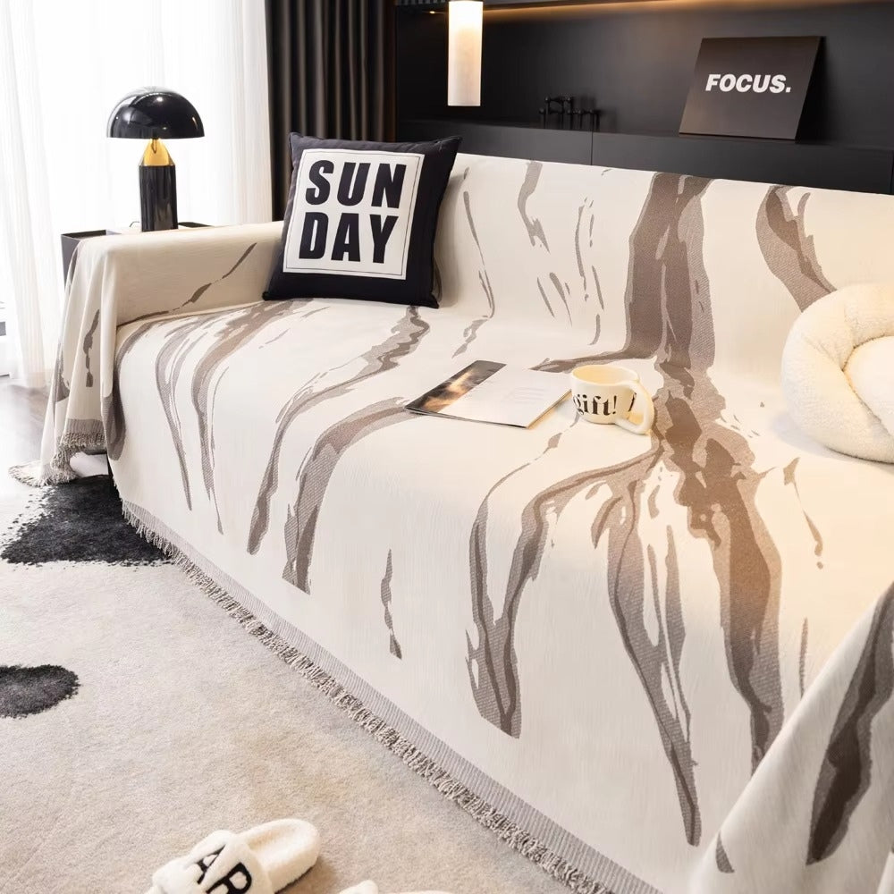 Abstract Pinselstrich Chenille Sofabezug