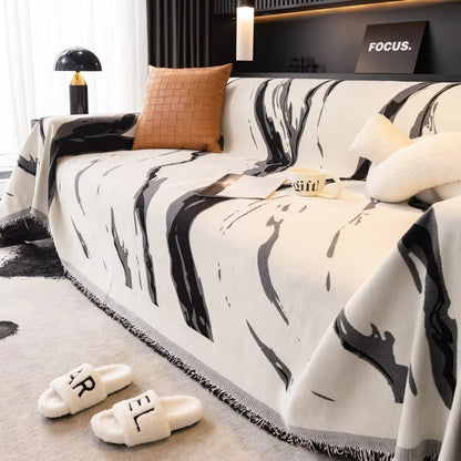 Abstract Pinselstrich Chenille Sofabezug