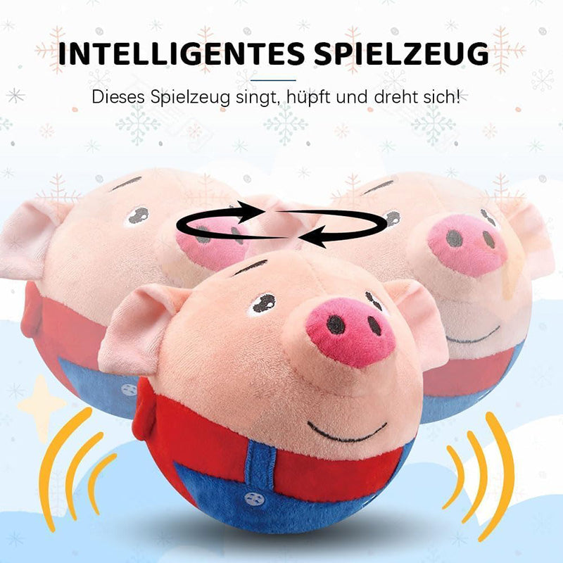 Pawellure Interaktives Bewegliches Plüschtier - Auto-Springender Ball mit Quietschen für Bewegung und Spaß, Waschbarer Bezug, Perfekt für alle Hunde