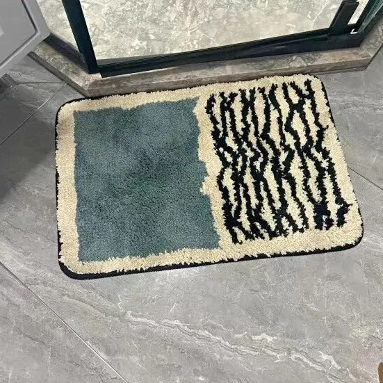 NordicFlow – Luxuriöse Handgemachte Badematte mit Abstraktem Design für Stilvolle Badezimmer