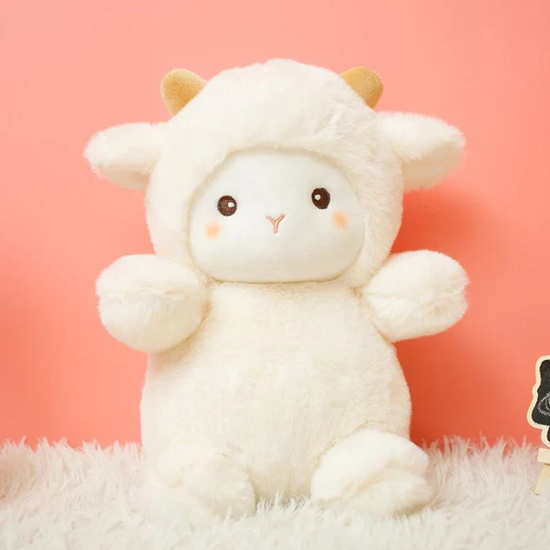 Royelux Schaf Plüsch Puppe Kissen - Weich & Kawaii 25cm Stofftier Spielzeug
