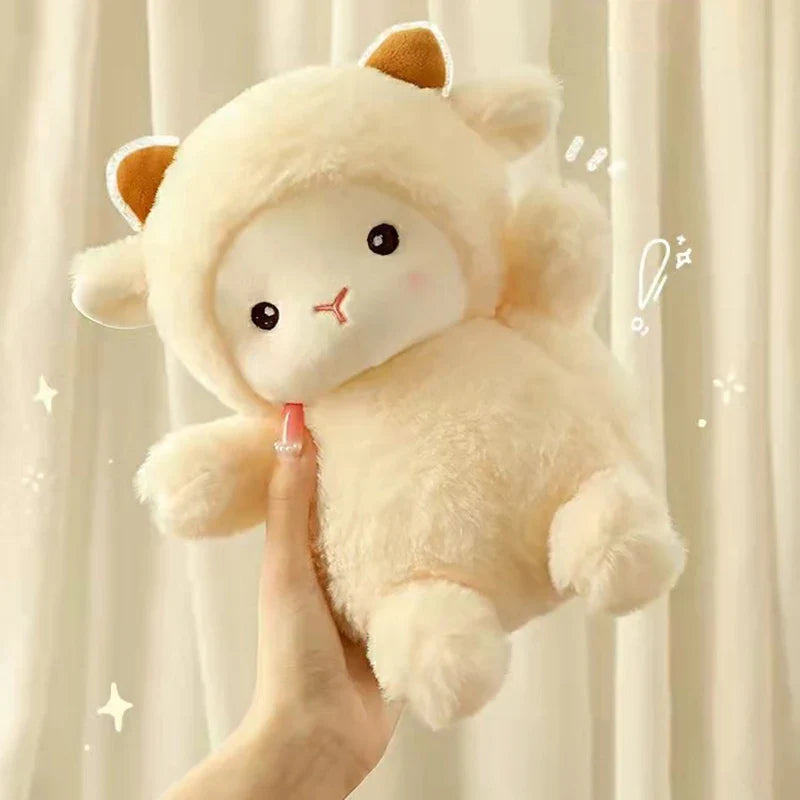 Royelux Schaf Plüsch Puppe Kissen - Weich & Kawaii 25cm Stofftier Spielzeug