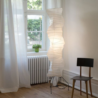 Garduru Reispapier Stehlampe | Minimalistisches Design | Warmweißes LED-Licht | Nachhaltige Deko für Zuhause