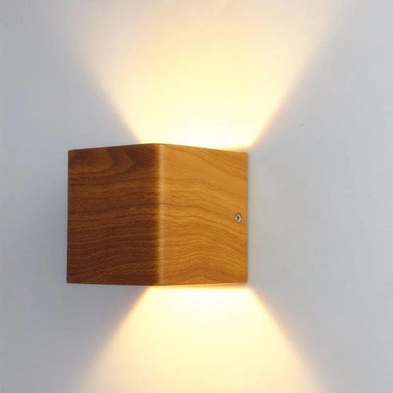 Garduru - Nordic Faux Holz Wandlampen Für Schlafzimmer