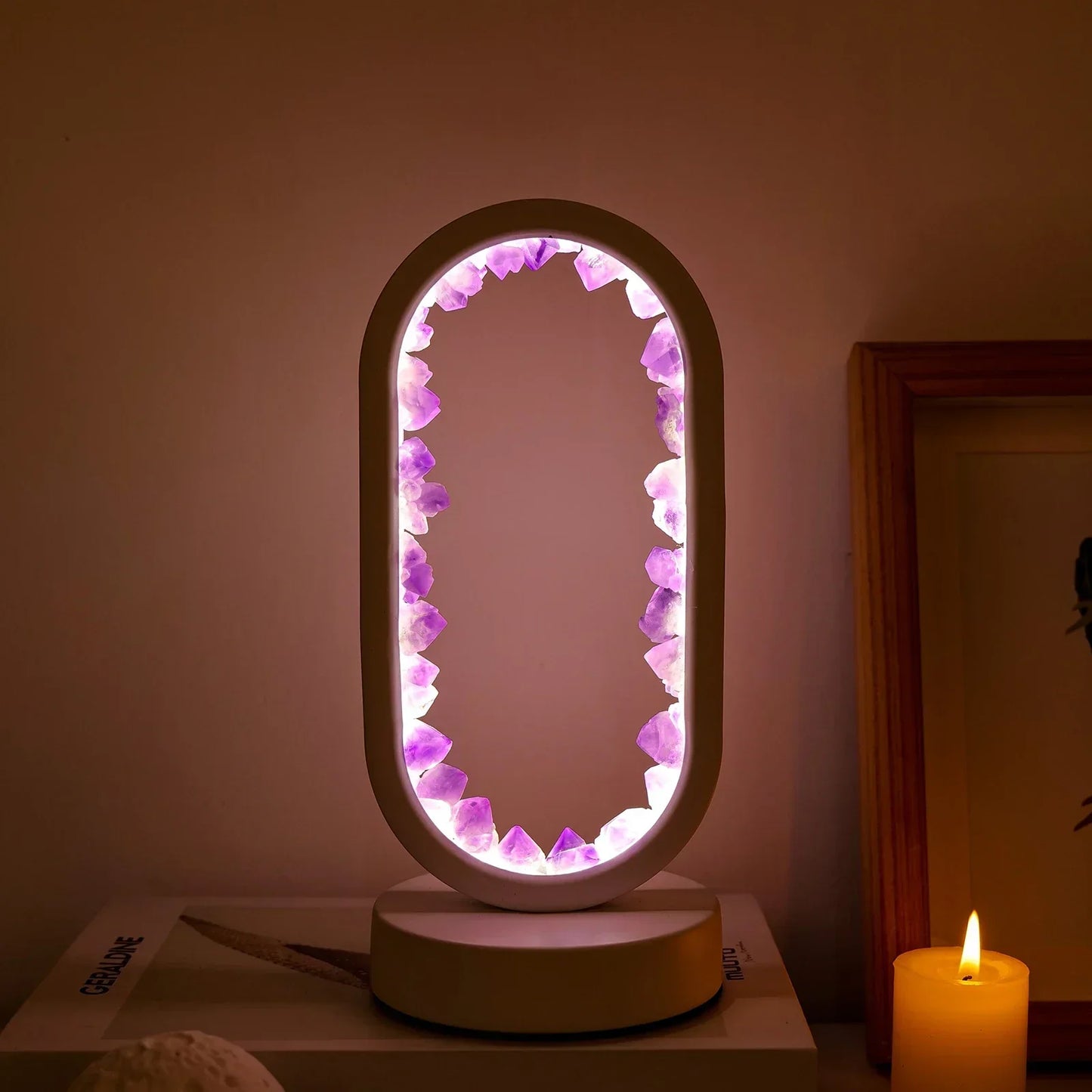 AuraStone | Natürliche Amethyst Beruhigende Tischlampe