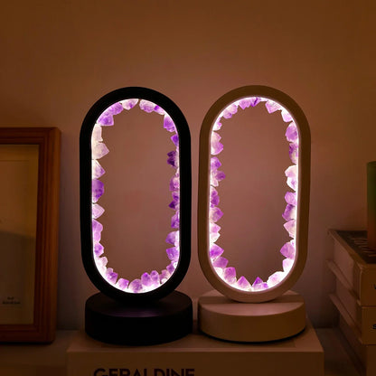 AuraStone | Natürliche Amethyst Beruhigende Tischlampe