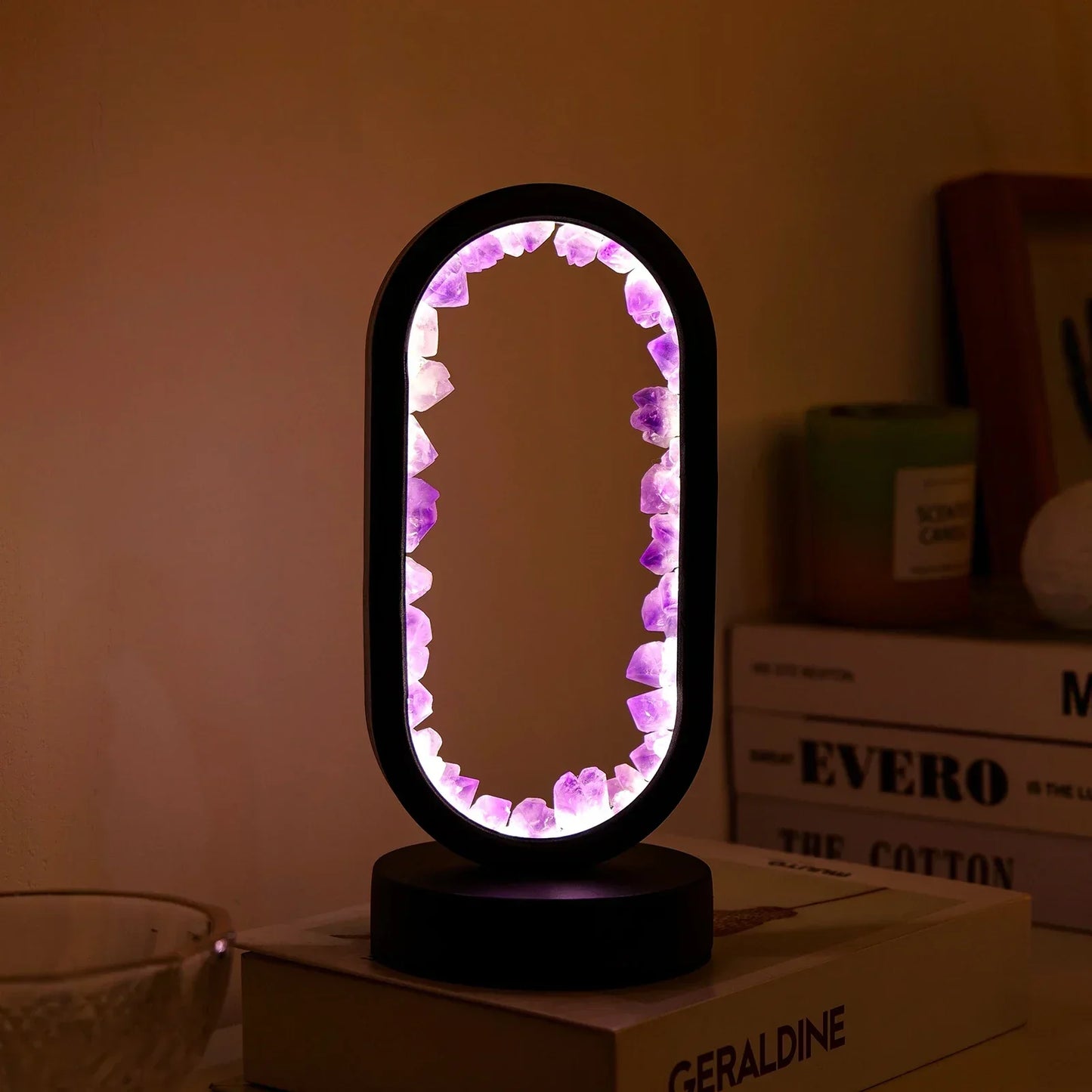 AuraStone | Natürliche Amethyst Beruhigende Tischlampe