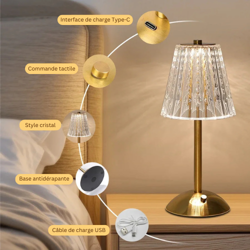 Éclat Cristal - Luxuriöse Kabelgebundene Tischlampe