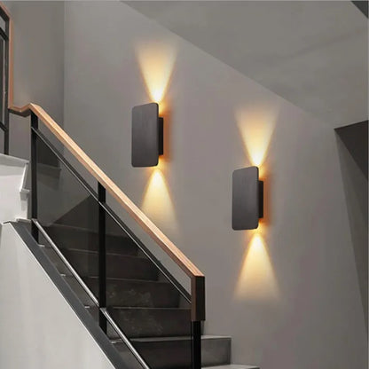 LED Wandleuchte Rechteck | Moderne Metall Innenlampe