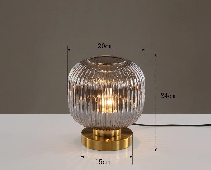 Elegante Tischlampe aus Glas und Eisen mit E27 Lampenfassung
