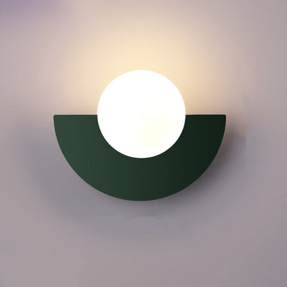 Glas Globe Wandlampe mit bunter Basis