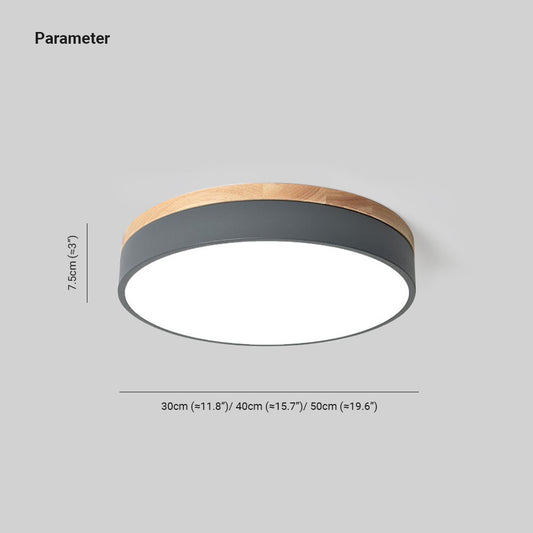 Moderne Deckenleuchte Lumière – Weißgraues Metall und Holz für Schlafzimmer und Wohnzimmer