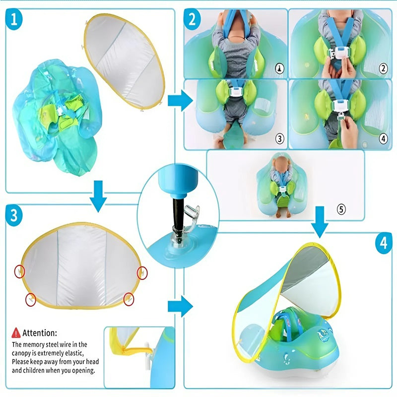 Baby Float mit abnehmbarem Sonnenschirm